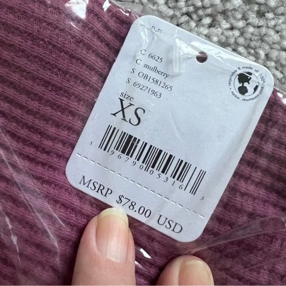 Free People - Santa Clara Thermal Top - Mulberry - Sz XS - Picture 3 of 3